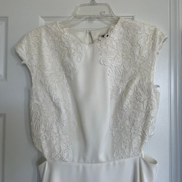 Ted Baker London Lace Appliqué Side Cutout Midi Dress (Ted Baker size 3) - Picture 4 of 8